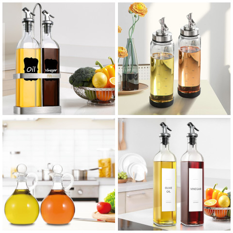 glass oil and vinegar dispenser set