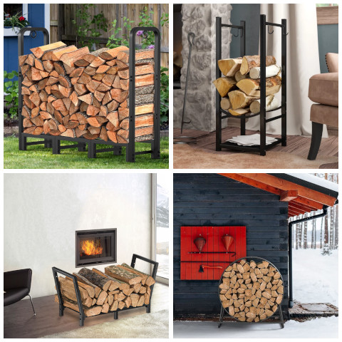 metal firewood rack