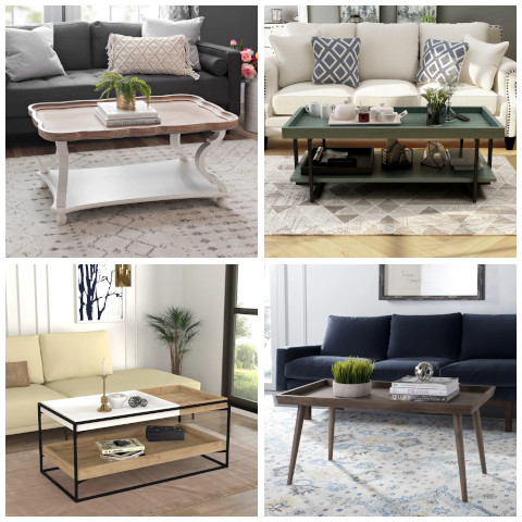 rectangle tray top coffee table