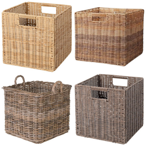 wicker cube basket