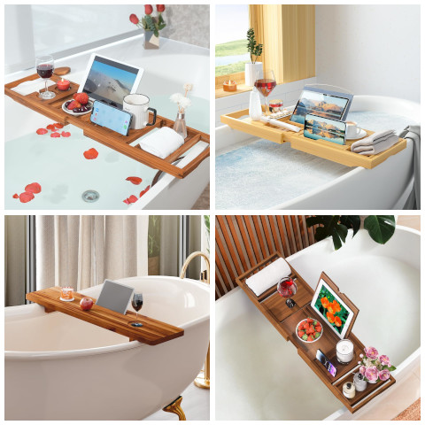 wooden bath tray