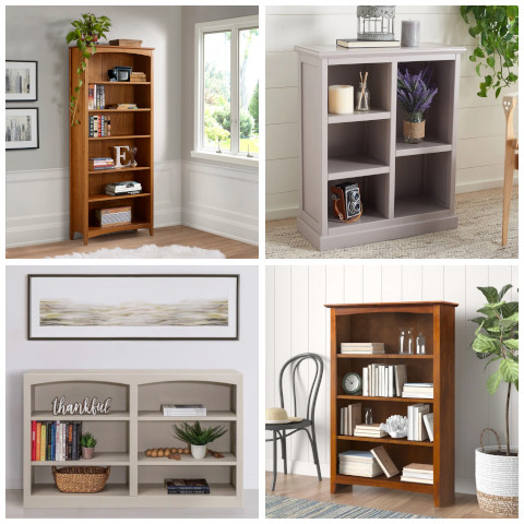 wooden standard bookcase