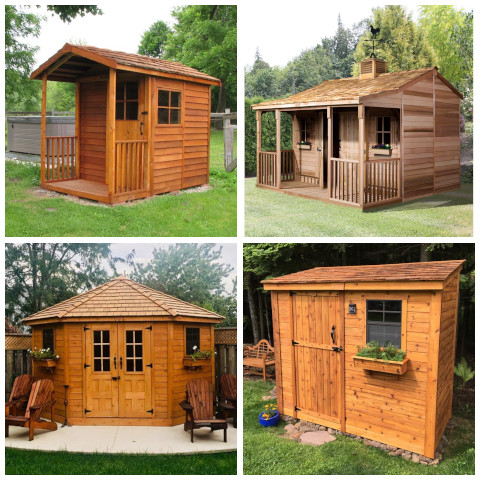 wooden storage shed