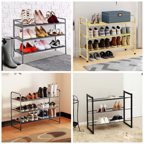 3-tier metal shoe rack