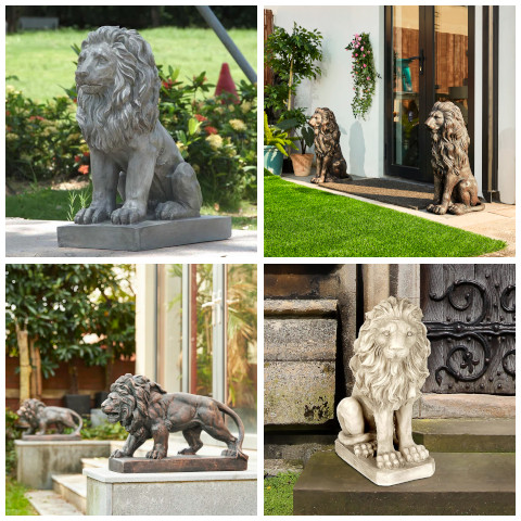 lion garden statue