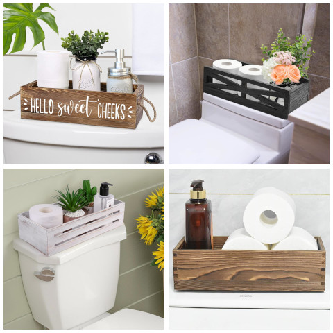 wooden toilet tank box