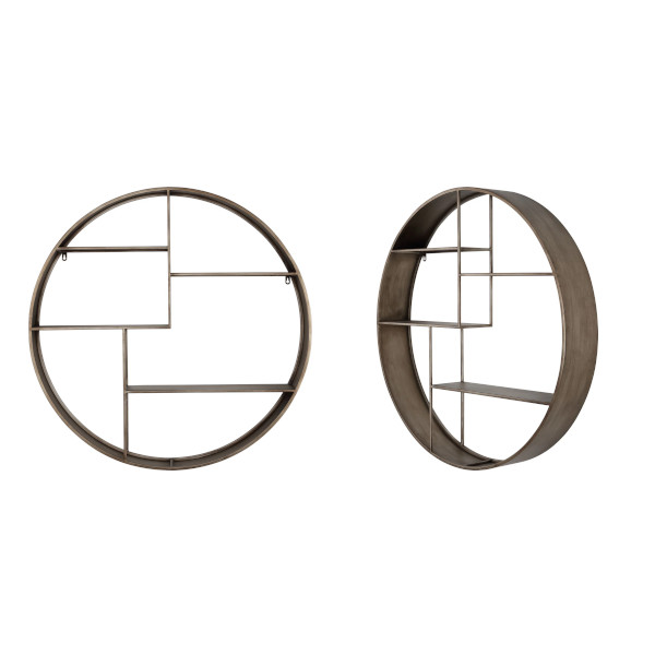 round metal wall shelf