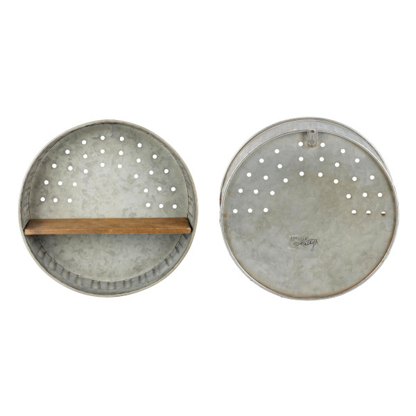 round metal wall shelf
