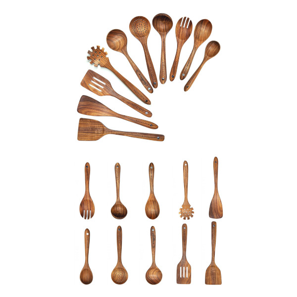 wooden cooking utensil set