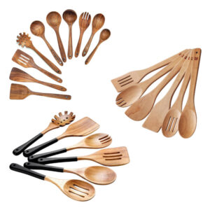 wooden cooking utensil set