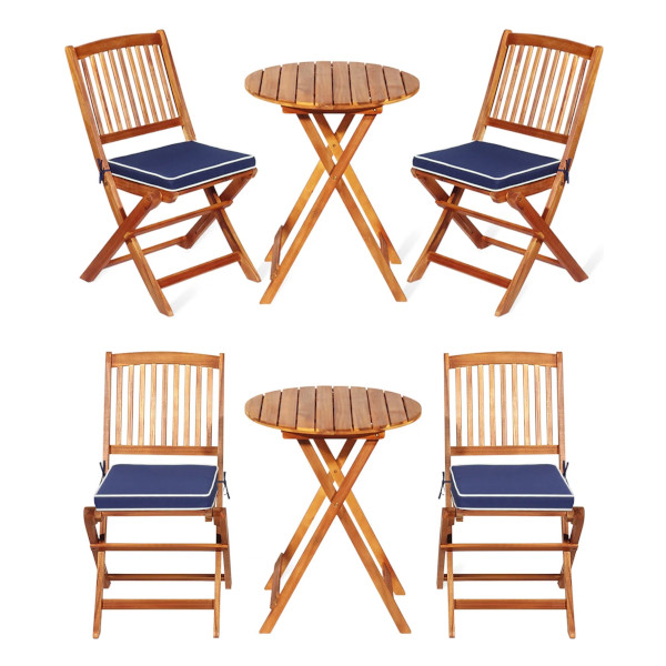 wooden outdoor bistro set