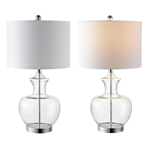 clear glass base table lamp