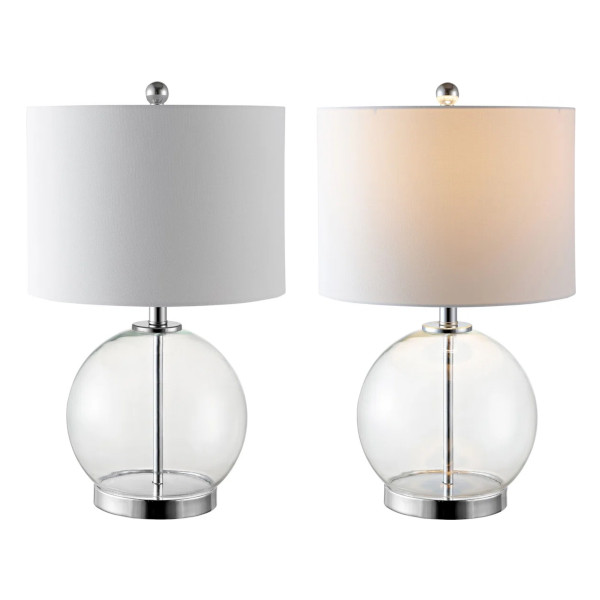 clear glass base table lamp