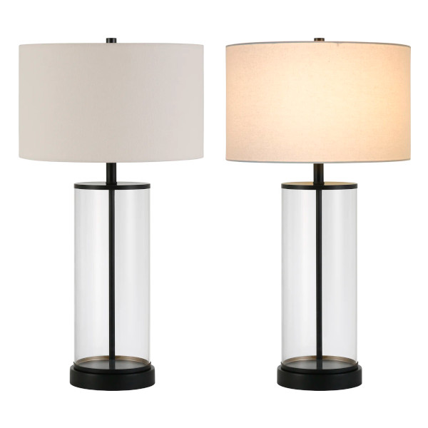 clear glass base table lamp