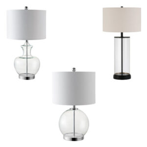 clear glass base table lamp