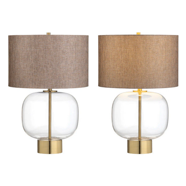 clear glass base table lamp