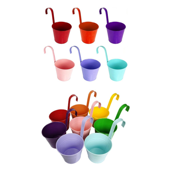 metal flower pots with hooks