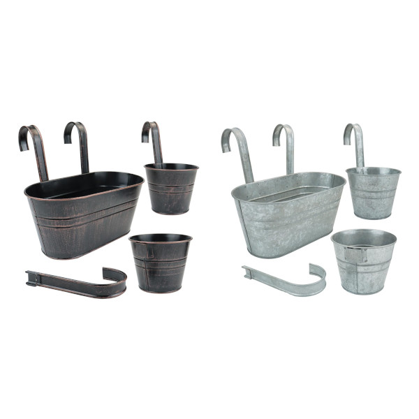 metal flower pots with hooks