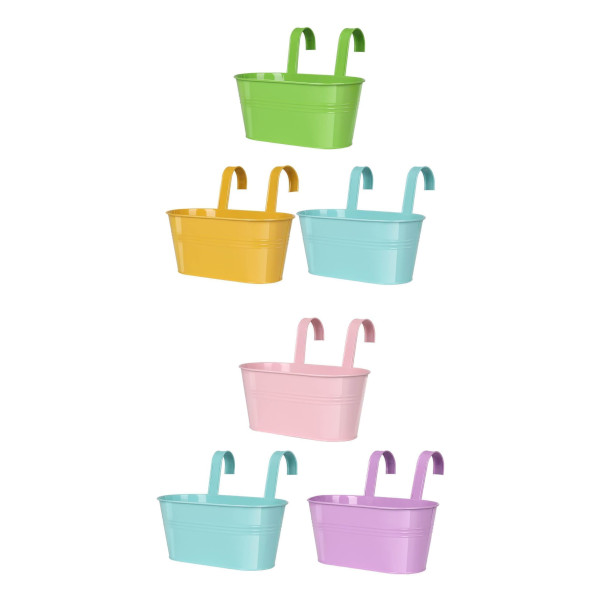 metal flower pots with hooks