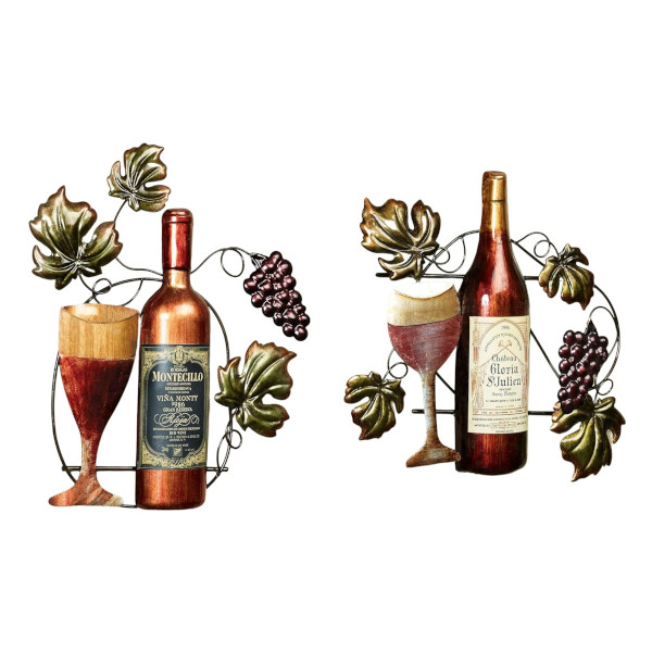 metal wine bottle wall decor