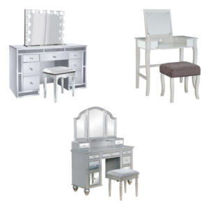 mirrored vanity set