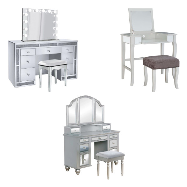 mirrored vanity set
