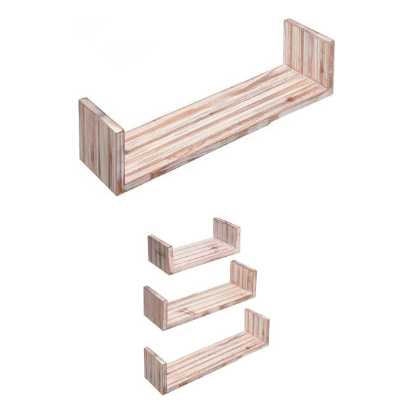 u-shaped floating shelves