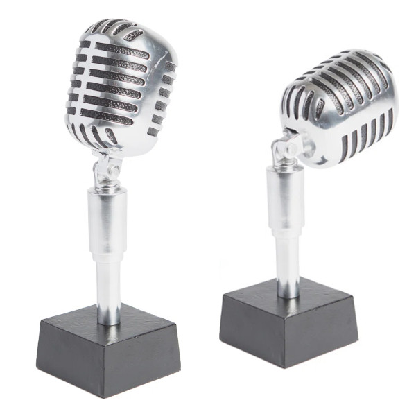 vintage microphone sculpture