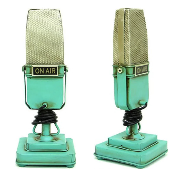 vintage microphone sculpture