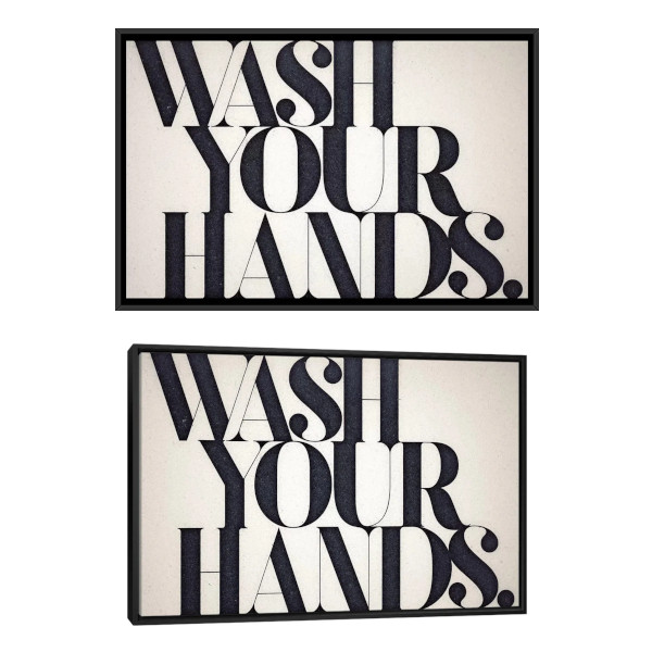 wash your hands textual wall art
