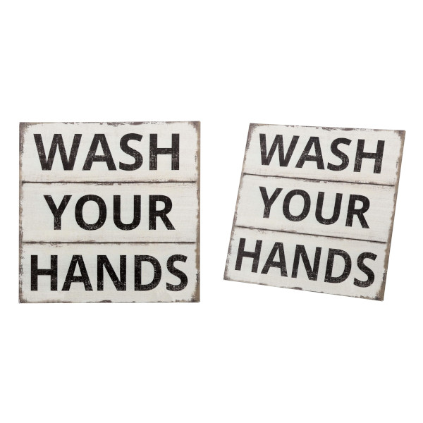 wash your hands textual wall art