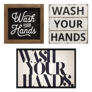 wash your hands textual wall art