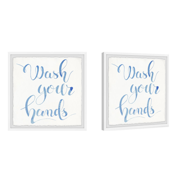 wash your hands textual wall art