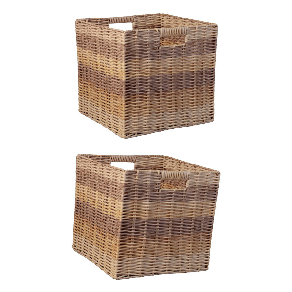 wicker cube basket