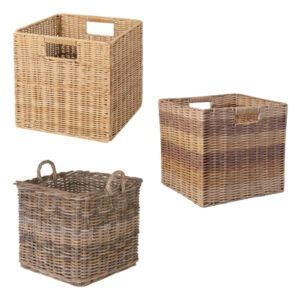 wicker cube basket