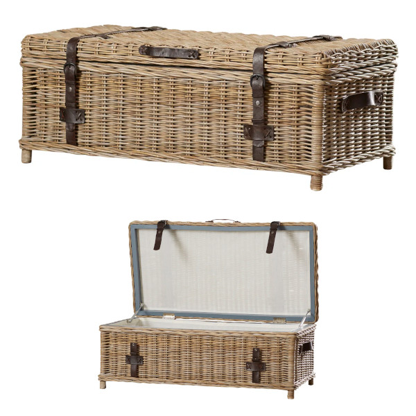 wicker storage trunk