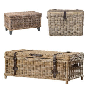 wicker storage trunk