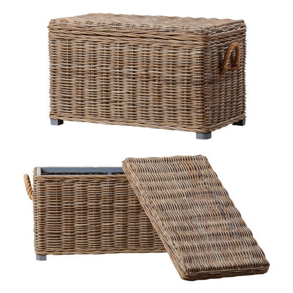 wicker storage trunk