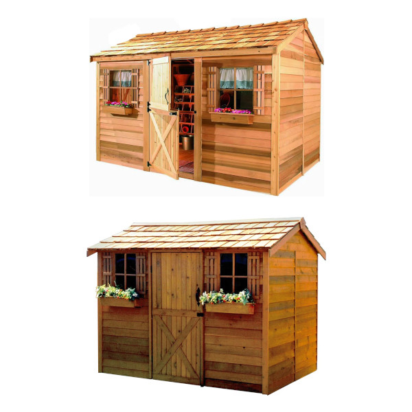 wooden storage shed