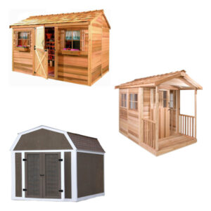 wooden storage shed