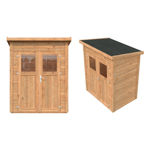 wooden storage shed