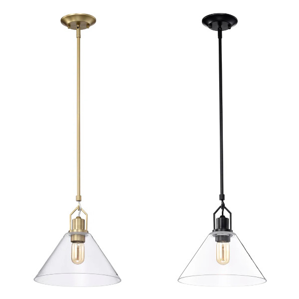 clear glass cone pendant light
