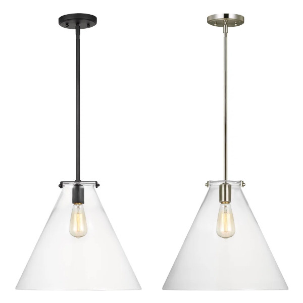clear glass cone pendant light