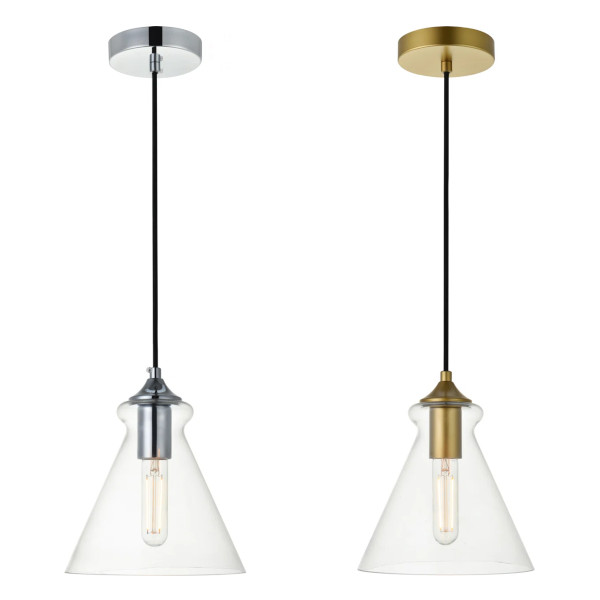clear glass cone pendant light