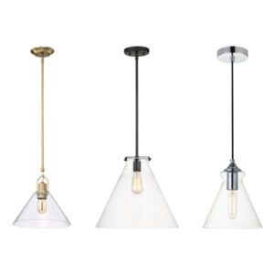 clear glass cone pendant light