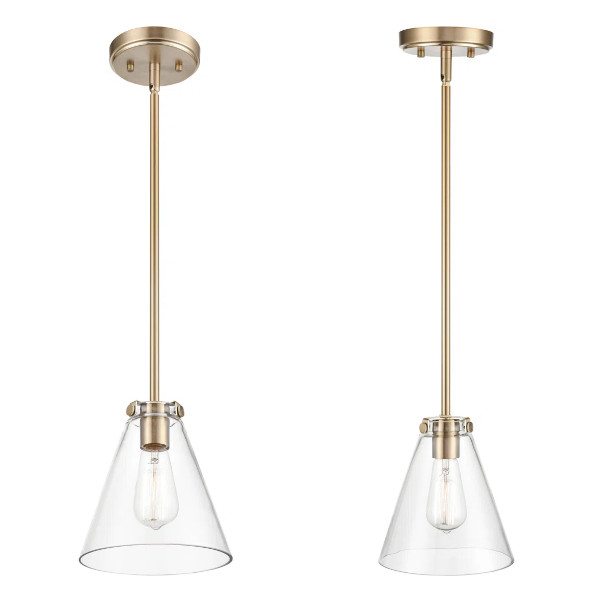 clear glass cone pendant light