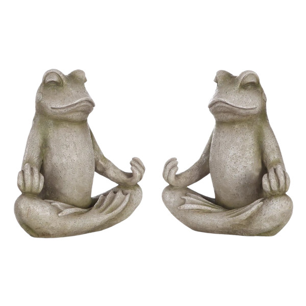meditating frog garden statue