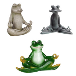 meditating frog garden statue