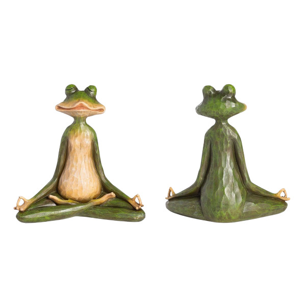 meditating frog garden statue