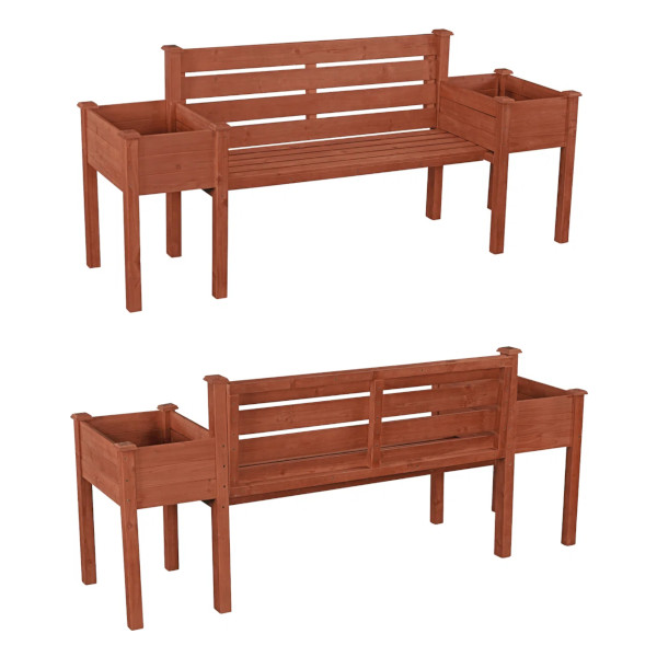 wooden planter bench